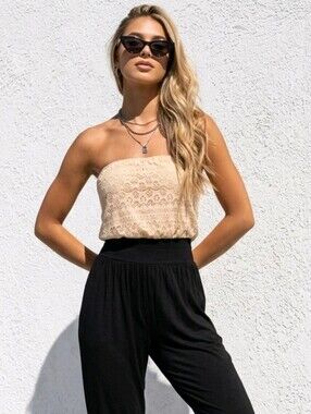 Body Central Boho Style Strapless Jumpsuit Medium
